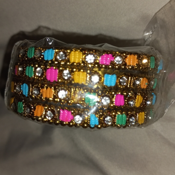 Bangle set from Pakistan gold multicolored - Picture 3 of 6